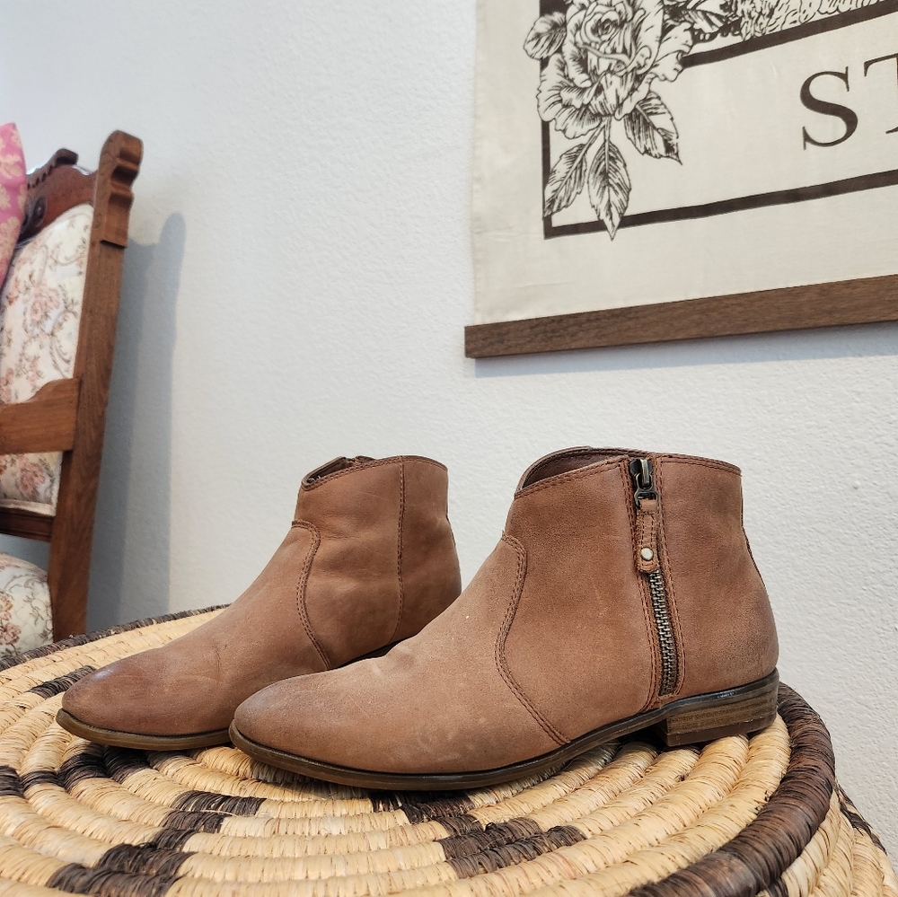 ALDO leather almond toe low bootie